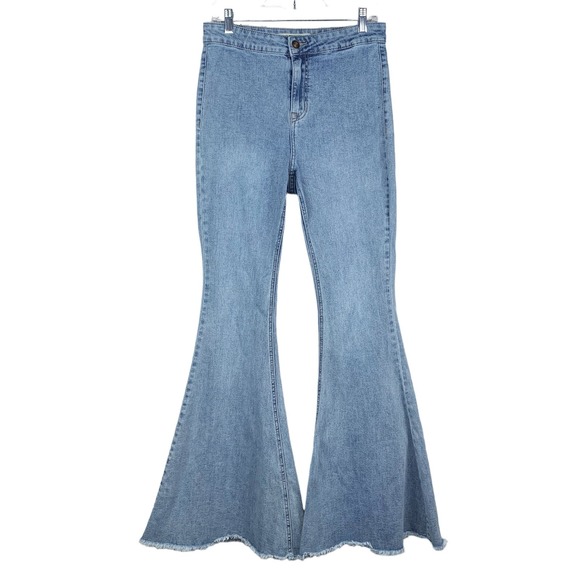 Rock & Roll Denim Denim - Rock & Roll Denim Bargain Button Bell Bottom Jeans Blue Women’s 30 x 34